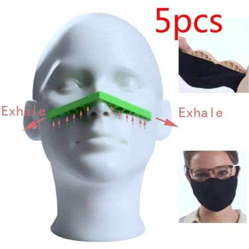 5pcs Reusable 3D Fog Free Mask Bracket Nose Bridge Masks Prevent Eyeglasses From Fogging Mask Nose Bridge Holder Silicone Pads