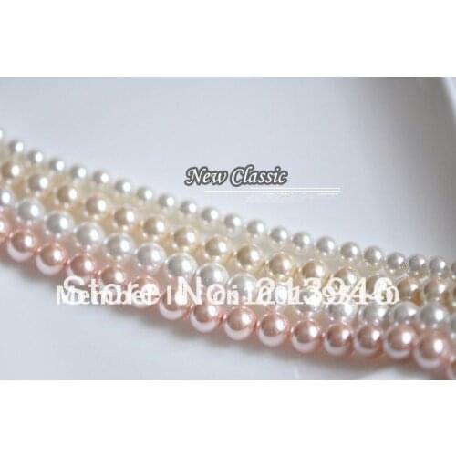 8MM 96Pcs/Lot Shell Powder & dyeing Pearl Loose Bead Diy Jewelry Accessory Findings