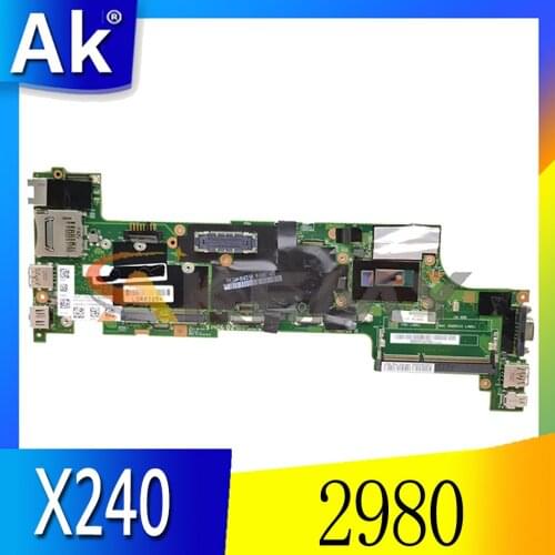 Akemy VIUX1 NM-A091 For Lenovo ThinkPad X240 X250 Notebook Motherboard FRU 00HN806 00HN804 Pentium CPU 2980 100% Test Work