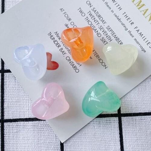 DIY Jewelry Accessories Jelly Color Love Heart Shape Pendant Hair Accessories Earrings Jewelry Accessories Materials