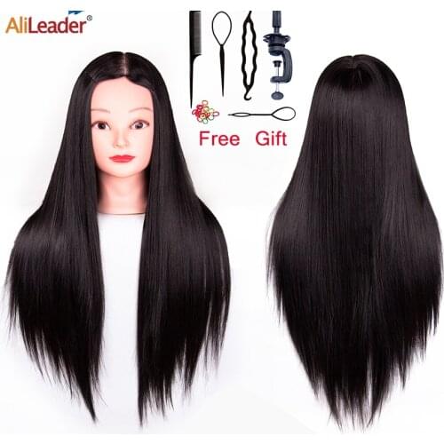 Alileader Training Head Professional Training Head With Long Fluffy Hairs With Shoulder Makeup Mannequin Heads Make Hairstyle