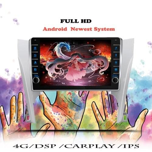 2din 6+128G 2.5D Android 10.0 CAR DVD Radio Multimedia Player For Toyota Camry 7 XV 50 55 2011 2012 2013 2014 Navigation GPS
