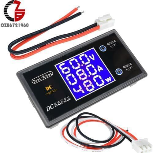 DC 50V 100V 5A 10A Digital Voltmeter Ammeter Wattmeter Power Current Voltage Meter 250W 1000W High Power Volt Detector Tester