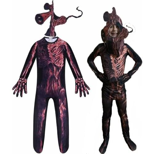 Kids Siren Head Cosplay Costume with Mask Boys Girls Anime Funny Party Bodysuit Halloween Carnival Fancy Dress Jumpsuits