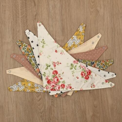 Newborn Double Side Floral Print Bibs Boys Girls Waterproof Cotton Linen Saliva Towel Bandana Scarf Baby Shower Gifts