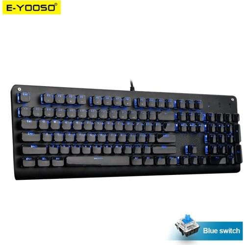 E-YOOSO K600 crytal keycap USB Mechanical Gaming Keyboard Blue Switch 104 Key Backlit Gamer for Computer PC Russian us