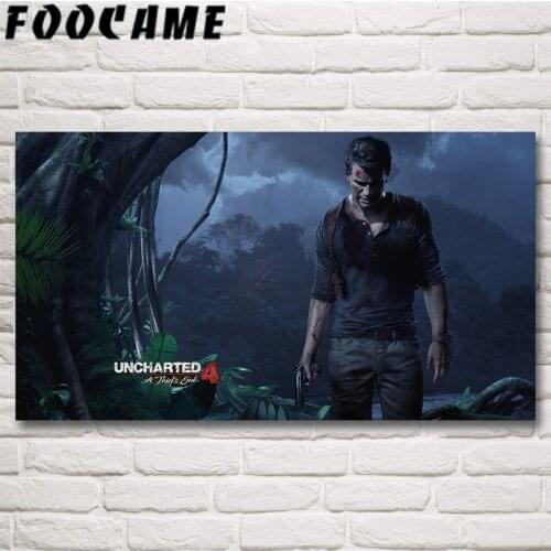FOOCAME Uncharted 4 A Thiefs End Game Art Silk Fabric Poster Print Home Decoration Painting 11x20 16x29 20x36 24x43 30x54 Inches