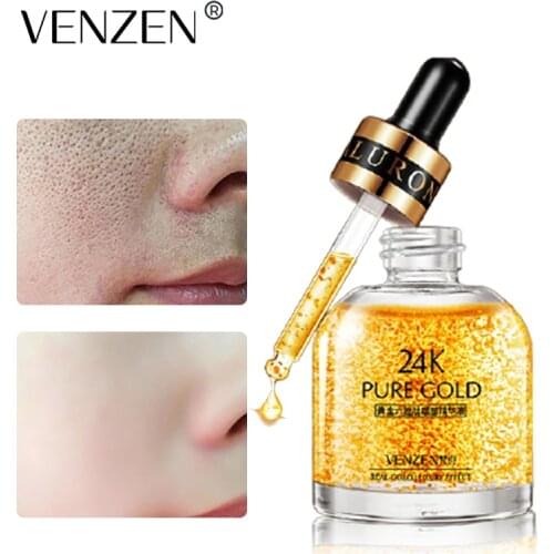 VENZEN 24K Golden Hexapeptide Eye Serum Anti-Wrinkle Firming Anti-Aging Whitening Nourishing Moisturizing Eye Care