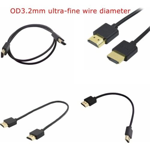 HDMI-compatible-2.0V Extension Cable OD 3.2mm Super Soft Thin Cables &HD male Cable 4K*2K @60HZ hd Light-weight Portable