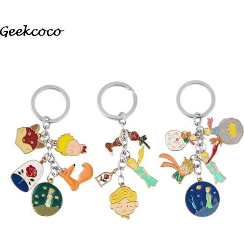 J2074 Fashion Cartoon Little Prince Alloy Key Chains Ring Gift For Women Men Bag Charm Keychain Charm Keyring Jewelry