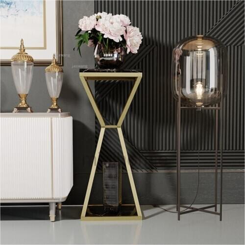 Chinese Style Hallway Hotel Flower Stand Nordic Dormitory Floor Plant Shelf Living Room Sofa Side Table Bedroom Corner Tables mc