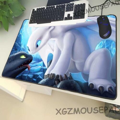 XGZ Large Size Mouse Pad Lock Side Anime Mini Cute Dragon PC Table Desk Mat Cartoon Animal Play Rubber Non-slip Universal Type
