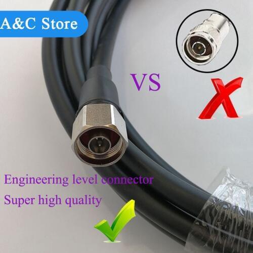 LMR400 cable RF coaxial N male plug to male extension cord adapter cable KSR LMR400 5M military quality 2pcs/lot
