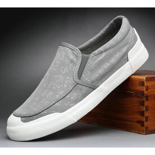 High Quality Men Casual Canvas Shoes Mens Loafers Moccasins Breathable Slip on Black Driving Shoes A23-05