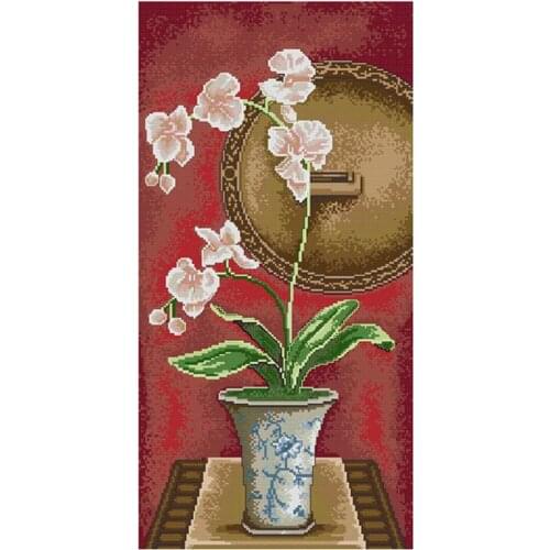 Bead Embroidery kit; orchid; Glass Seed Beads Preciosa; Needlepoint; Handcraft; Tapestry kit; Needle Arts 15”x29.6"