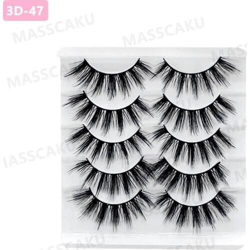 MASSCAKU 5 pairs natural false eyelashes fake lashes makeup kit 3D Mink eyelash extension mink eyelashes maquiagem
