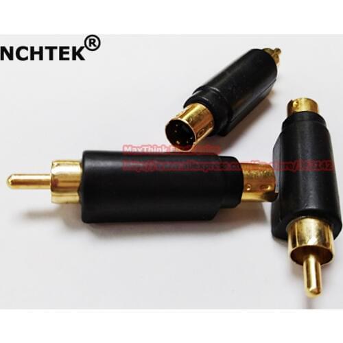 NCHTEK RCA Male To Mini Din 4 Pin Plug S-Video Adapter Video Audio Cable/Free shipping/4PCS