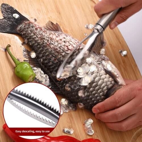 Stainless Sisik Ikan Scraping Parutan Cepat Menghapus Ikan Cleaning Pengupas Scraper Tulang Ikan Pinset Dapur Accessorie Alat