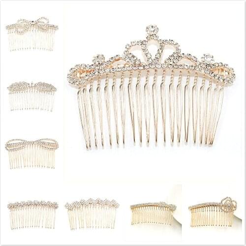 2020 New Hair Jewelry Rhinestone Flower An Crown Bow Hair Comb Girls Crystal Hair Ornaments Jewelry Wedding Hair Accessories