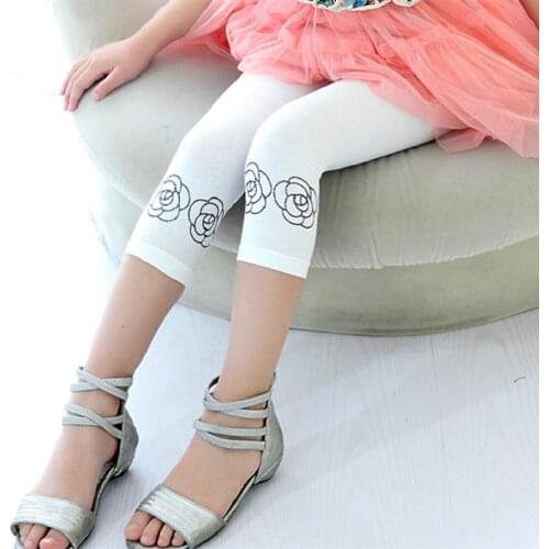 Fashion 2021 New Kids Girls Leggings Baby Kid comfort Stretchy Pants Girl flower ROSE Toddlers Trousers