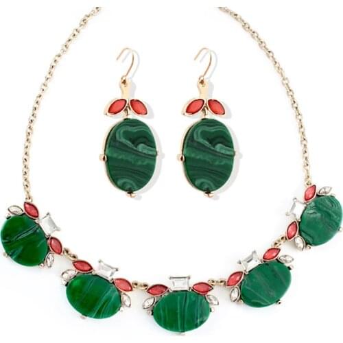 2021 New Fashion Trend Retro Green Necklace Short Womens Sweater Accessories