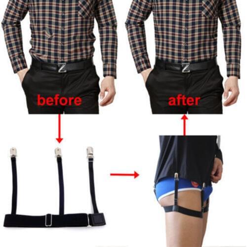 New men 2pcs/Pair S Holders Hidden Suspenders - Keeping Your Shirt Tucked In All Day nv