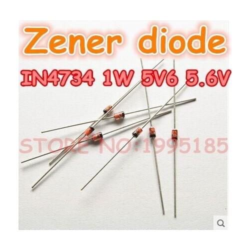NEW 100pcs/lot IN4734 1W 5V6 5.6V 1n4734 4734 Zener diode