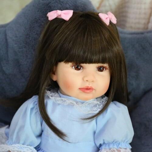 NPKDOLL 60cm Lifelike Doll Reborn 24" Handmade Baby Dolls For Girls BeBe Reborn Long Hair Toddler fantasy Kids Gifts Toys