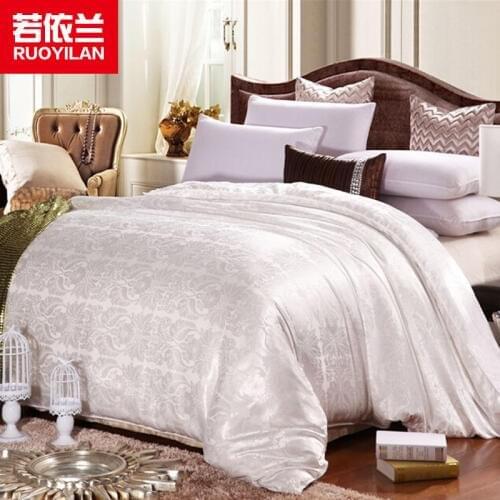 Handmade 100% Silk Quilt Silk-like Satin Fabric Bedding Blanket Duvet Queen King Summer Winter Comforter White Pink Beige 6005