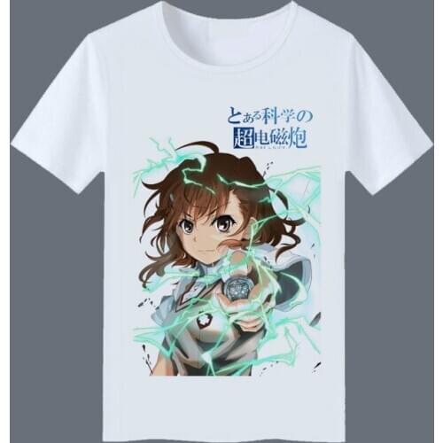A Certain Scientific Railgun Cosplay T Shirt Misaka Mikoto Print T-Shirt Summer Graphic Tees Harajuku Casual Top Costume