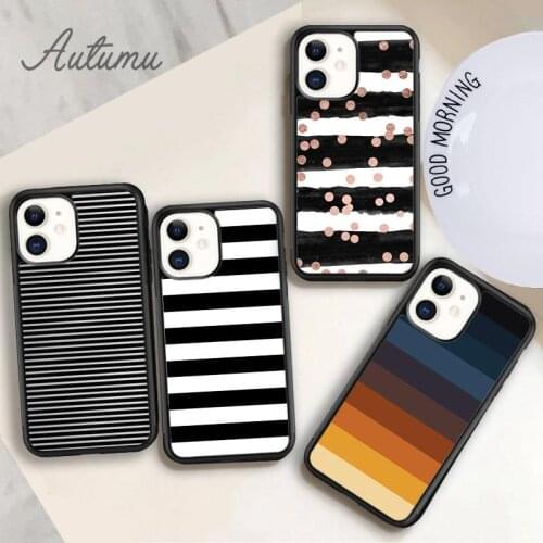 Stripes Phone Case for iPhone 11 12 Pro Max mini X XR XS SE 2020 5 6S 7 8 Plus Samsung Galaxy S8 S9 S10 Cover shell