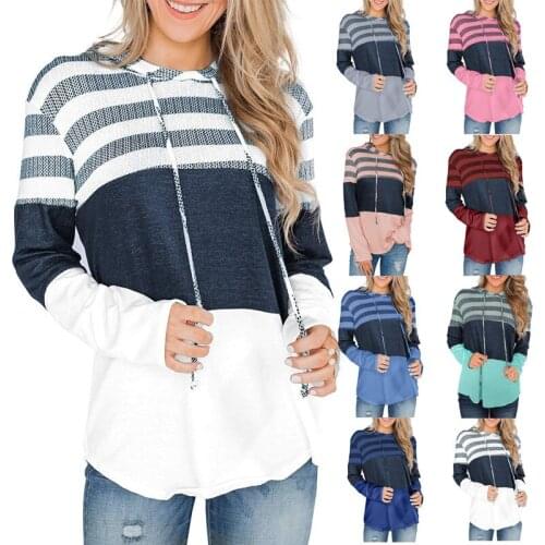 Fashion Hot Selling Tops Loose-Fit Design Oversized Hoodie Pullover Casual Contrast Color Hoodie Outerwear Womens Streetwear