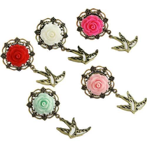 1pcs tassel ear Expansion Multicolor Acrylic Rose Flower Gauges Ear Piercing Plugs tunnels Ear Stretcher Expander body jewelry