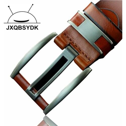 JXQBSYDK Luxury Brand Belts for Men Belts Designer Men Retro Color Fashion Pin Buckle Male Leather Belts