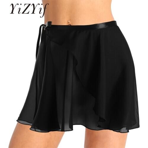 Adult Ladies Chiffon Ballet Wrap Skirt Ballet Dance Skate Wrap Over Scarf With Waist Tie Ballet Skirt Dancewear Tutu Ballet