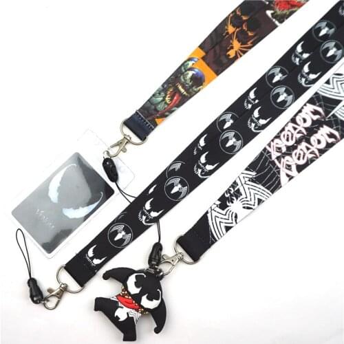 Cartoon Eddie Key Lanyard ID Badge Holder Phone Black Neck Strap with Fashion Key Chain Keychain Charms Accessories Cosplay Gift