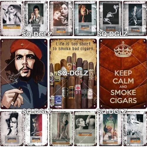 Cigar Vintage Metal Signs Tin Sign Retro Garage Decor Metal Plaque Wall Decorative Iron Plate Cigarette Poster