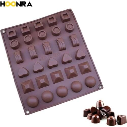 HOONRA 30 Silicone Chocolate Molds 3D Chocoalte Mold Fruit Silicone Chocolate Mold Biscuit DIY Cookie Pan Baking Dish Bakeware
