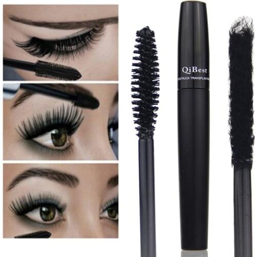 2pcs/set Silk Fiber Cosmetics 3D Mascara Black Eyelashes Lengthening Full Professional Makeup Eyelash False Eyelashes Extension