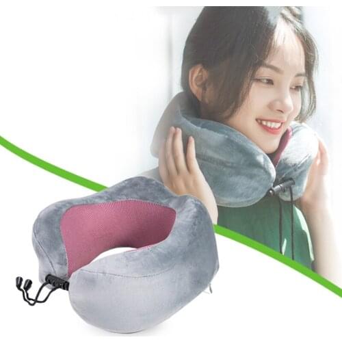 U-shaped Pillows Outdoor Portable Cushion Folding Slow Rebound Travel Train Plane Office Memory Foam Pillow Neckrest