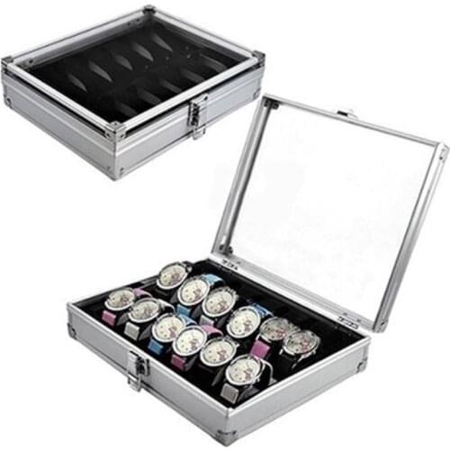High Quality Metal Watch Box for Men 6/12 Slot Wrist Watch Display Case Storage Holder Organizer Watch Case Jewelry Gift Box Man