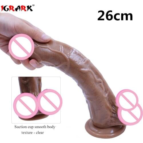 High quality 26*4.5CM Big Dildo with Suction Cup Super Soft Silicone Dildo Sex Toys for Women Adult Huge Penis Sex Products