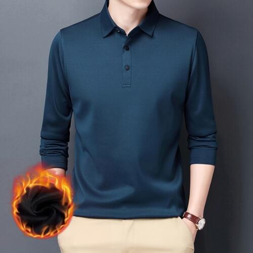 XXXXL Winter Plush Velvet Polo Shirt Men Lapel Solid Color Casual Thick Thermal Polos Shirts Male Underwear Warm Top Brand 2021