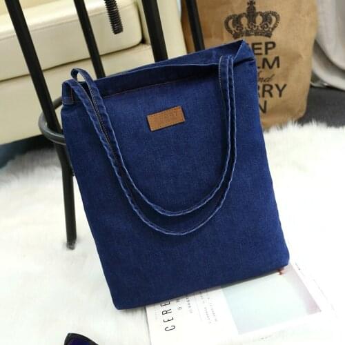 Newhotstacy Bag 03262021 Ladies denim single shoulder bag canvas bag portable bag denim tote bag