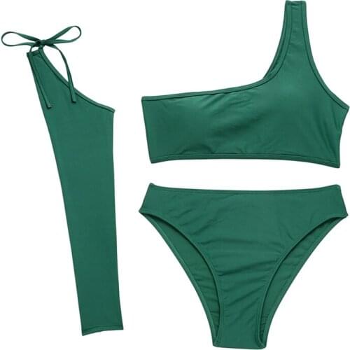Womens Sexy Solid Color Green One Piece Swimsuits for Women Backless Beachwear Swimwear Bathing Swimming