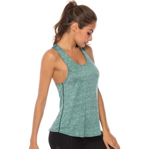 Women Athletic Fitness Sport Tank Tops Gym Training Yoga Running Shirts Sleeveless Racerback Running Vest Sport Singlet