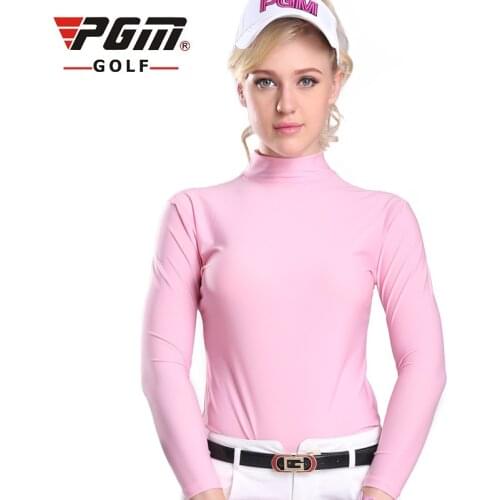 PGM Golf Womens Sun Protection Underwear Summer Shirt UV Protection Ice Silk T-shirts Cooling Long Sleeve Clothes Golf Apparel