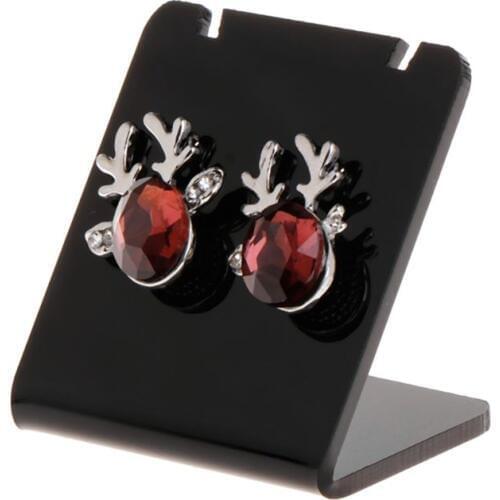 10 Pcs/Set Earrings Shelf Display Stand Holder L Shape Rectangle Acrylic Ear Stud Jewelry Show Bracket Rack Showcase