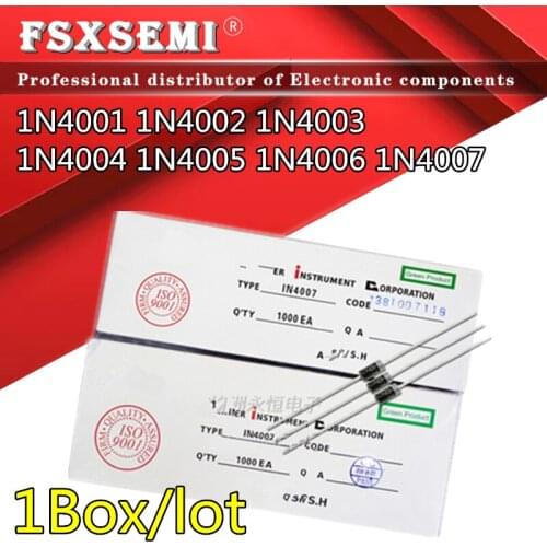 1000pcs/Box 1N4001 1N4002 1N4003 1N4004 1N4005 1N4006 1N4007 DO-41 Rectifier diode New