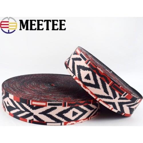 2M 38MM Nylon Polypropylene Printed Webbing Jacquard Lace Ribbon for Bags Strap DIY Garment Decoration Sew Material